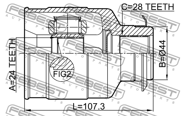 ШРУС внутренний правый 24X44X28 1211-CRE20RH FEBEST