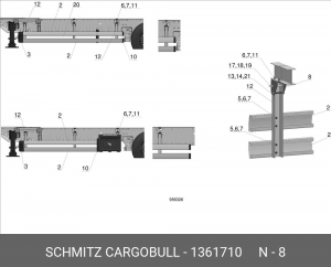Консоль для боковой защиты от подъезда 1361710 SCHMITZ CARGOBULL