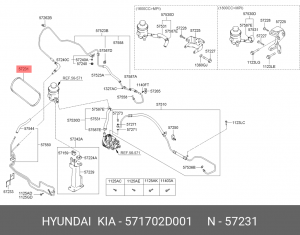 Ремень приводной поликлиновой 3PK660 HYUNDAI Elantra (00-),Matrix гидроусилителя 57170-2D001 HYUNDAI KIA