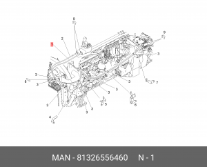 ТРОС ПЕРЕКЛ ДОРОЖ LL FH 640 81326556460 MAN