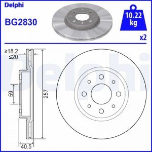 BG2830 диск тормозной передний!\ Alfa Romeo 145-155, Fiat Brava 1.6-2.0 92> BG2830 DELPHI