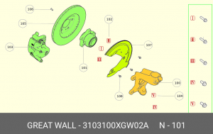 Ступица переднего колеса 3103100XGW02A 3103100XGW02A GWM