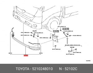 УДЛИНИТЕЛЬ В СБОРЕ ПЕРЕД БАМПЕР 52102-48010 TOYOTA