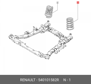 ПРУЖИНА ВИНТОВАЯ ПЕРЕДНЕЙ ПОДВЕСКИ СТАЛЬ, НА СЖАТИЕ 540101582R 540101582R RENAULT