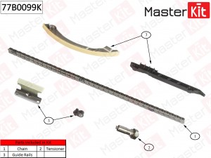 Комплект цепи ГРМ OPEL Insignia 2.0 Turdo A20 NHT 08-(без звездочек) 77B0099K 77B0099K MASTER KIT