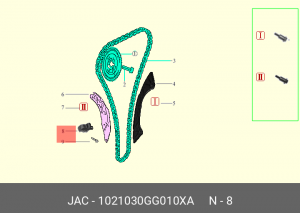 Натяжитель цепи ГРМ МОСКВИЧ 3 JAC JS4,S3,J7 OE 1021030GG010XA JAC