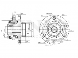 Ступица передняя (с ABS) HUB-20003 UNIO