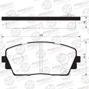 Колодки тормозные дисковые Avantech передние (противоскрипная пластина в компл.) AV1107 AVANTECH