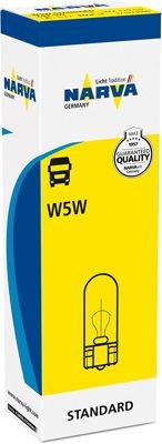 Лампа NARVA галогеновая W5W W2.1x9.5D 5W 171973000 NARVA
