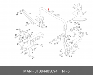 Кронштейн корпуса воздушного фильтра 81084405094 MAN