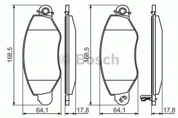 Колодки тормозные FORD Transit (00-06) передние (4шт.) BOSCH 0 986 494 037 BOSCH