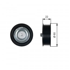 ролик обводной!\ Hyundai Accent/Getz/i20/i30/i40/ix20/ix35 1.4-1.7D 04> T36473 GATES
