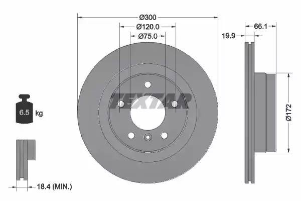92133003 диск тормозной задний!\ BMW E87/E90 1.8-2.0D M47/N46/N52 04> 92133003 TEXTAR