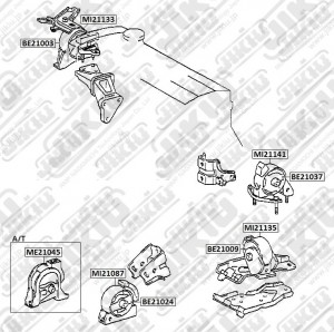 Катридж задн опоры двигателя TOYOTA COROLLA 91-02 MT BE21037 BE21037 JIKIU
