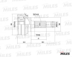 ШРУС наружный TOYOTA CARINA E 1.6 88-98 (GKN 301992) GA20467 GA20467 MILES