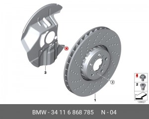 Болт BMW X5 (E70) с шестигранной головкой OE 34 11 6 868 785 BMW