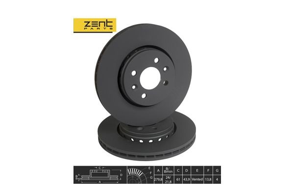 диск тормозной передний! Renault Clio/Megane/Laguna 1.6-2.0/1.9D 96> Z06256 ZENTPARTS
