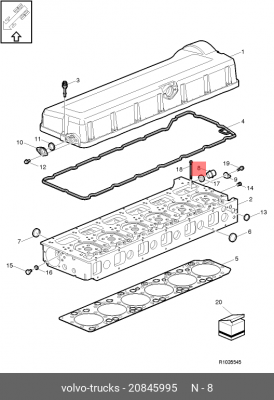 Заглушка системы охлаждения D=22mm 20845995 VOLVO