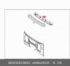 Рама крыши в сборе (45104777560890) A 960 620 03 35 MERCEDES BENZ