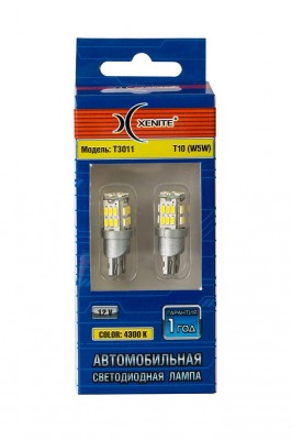 Лампа светодиодная 12V W5W T10 W2.1x9.5d 210Lm бесцокольная блистер (2шт.) XENIT 1009570 XENITE