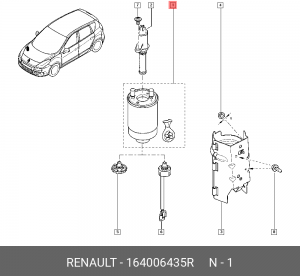 фильтр топливный!\ Renault Megane 1.5DCi/1.9DCi/2.0DCi 08> 164006435R RENAULT