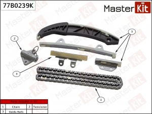 Комплект цепи ГРМ HYUNDAI i10/i20 1.2 G4LA 08- (без звездочек) Masterkit 77B0239 77B0239K MASTER KIT