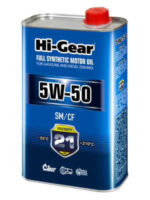 HI-GEAR 5W50 (1L) масло моторное! синт.\ API SM/CF, ACEA A3/B4, MB 229.1, VW 501 HG0550 HI GEAR