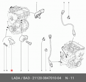 Датчик положения коленвала 2108-2112  21120-3847010-04 21120-3847010-04 LADA VAZ