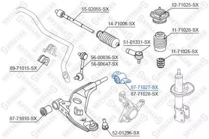 сайлентблок рычага зад. л.!\ Mazda 626 GF/GW all 97> 87-71027-SX STELLOX