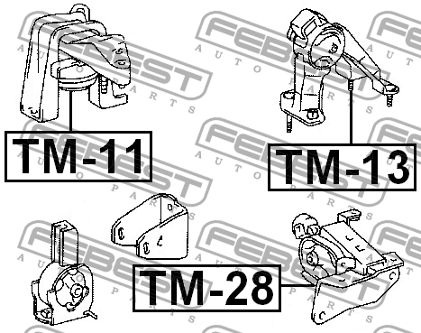 Опора двигателя задняя TOYOTA COROLLA E12 02-07 TM-13 TM-13 FEBEST