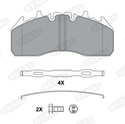 Колодки тормозные дисковые (к-т на ось) BCV29174TK BCV29174TK BERAL