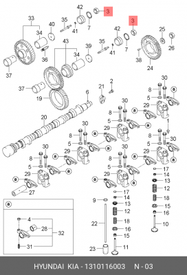 Гайка HYUNDAI пальца рессоры OE 1310116003 HYUNDAI KIA