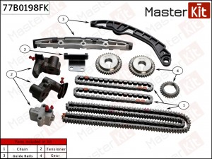 Комплект цепи ГРМ NISSAN MURANO (Z50) 05-08/FX (S50) 03-08/G (V35) 02-07 VQ23DE/ 77B0198FK MASTER KIT