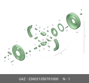 Тормоз стояночный УАЗ Профи ОАО УАЗ 2360-21-3507010-00 236021350701000 UAZ UAZ