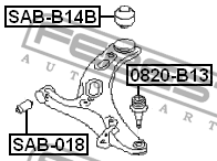Сайлентблок рычага задний SUBARU LEGACY/LEGACY OUTBACK B14 2009-2014 SAB-B14B SAB-B14B FEBEST