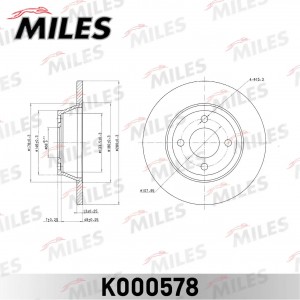Диск тормозной передний AUDI 80 1.6-2.0 МКПП 08.92-96 (TRW DF2597) K000578 K000578 MILES