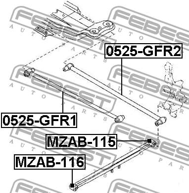Сайлентблок MZAB-116 MZAB-116 FEBEST