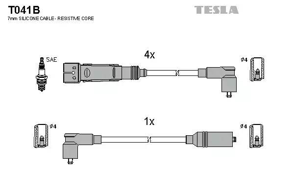 к-кт проводов!\ Skoda Octavia 1.6i 96-04 T041B TESLA