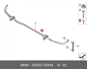 Винт (саморез) !M10x40-10.9 \BMW 5' F07 GT, LCI, F10, F11, F18, F90 M5, G30, G31 33556776944 BMW
