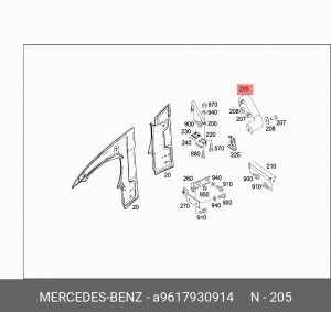 кронштейн A 961 793 09 14 MERCEDES BENZ