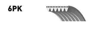 Ремень приводной поликлиновой 6PK1413 GATES 6-PK-1413 GATES