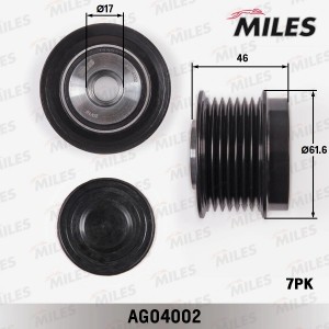 Муфта свободного хода генератора TOYOTA CAMRY 2.4 01-/RAV 4 2.0 06- AG04002 AG04002 MILES