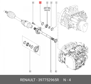 кольцо уплотнительное привода! прав.\ Renault 397752965R RENAULT