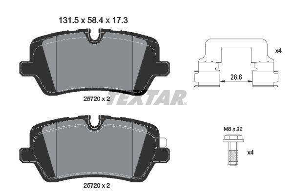 2572001 колодки дисковые задние!\ Land Rover Range Rover/Range Rover Sport 5.0/3 2572001 TEXTAR