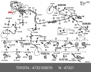 ТРУБКА ТОРМОЗНАЯ 47321-05070 TOYOTA