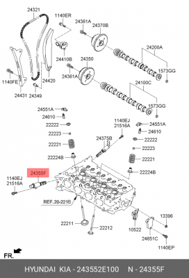 Клапан HYUNDAI i40 (11-) (2.0) управления потоком масла OE 243552E100 HYUNDAI KIA