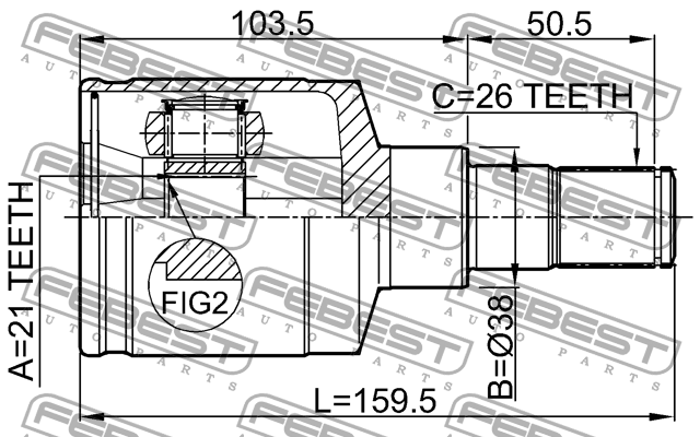 ШРУС внутр левый SUZUKI LIANA 0711-LNLH 0711-LNLH FEBEST