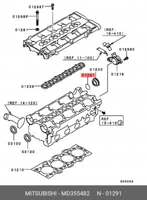 КОЛЬЦО УПЛОТНИТЕЛЬНОЕ ГОЛОВКИ БЛОКА MD355482 MD355482 MITSUBISHI