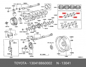 ВКЛАДЫШ ШАТУННЫЙ 13041-88600-02 TOYOTA