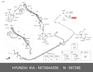 Шланг тормозной HYUNDAI ix30 (12-) задний правый OE 58738A6300 HYUNDAI KIA